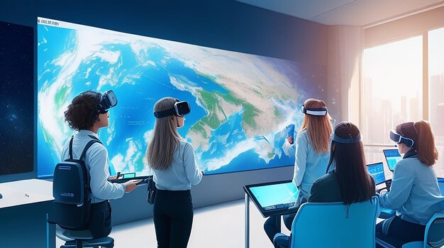 Futuristic Learning Hub Holograms Integração VR