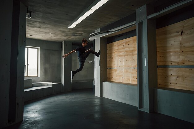 Foto futuristic parkour park thrillseekers playground (parque de parkour futurístico para procuradores de emoções)