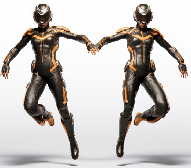 Foto futuristic scifi 3d game desenho de personagens avatar robô cyborg inspirado em fortnite e star wars