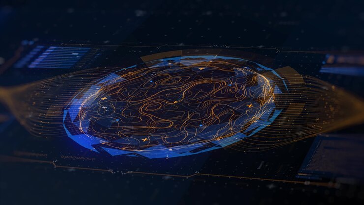 Foto futuristic ui hud display tela analítica com detectores de sensores e barras