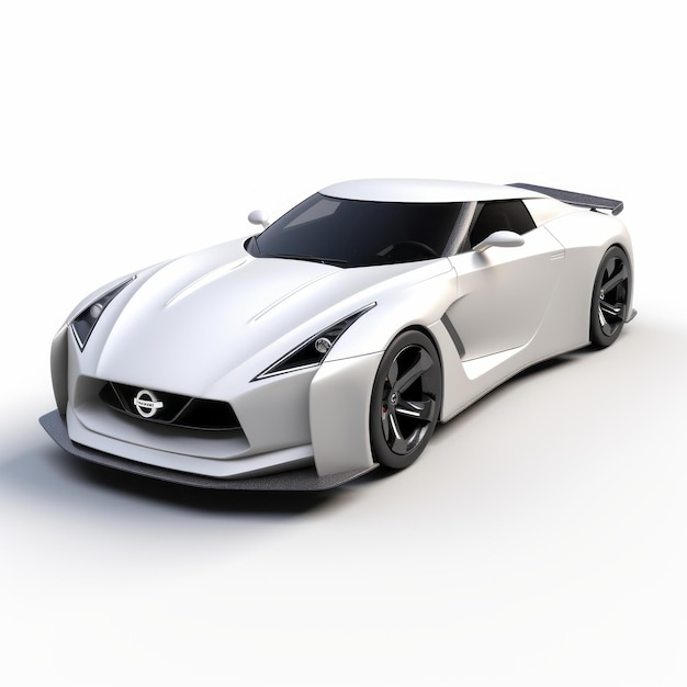 Foto futurístico blanco nissan gtr supercar 3d preview