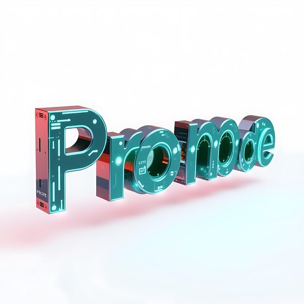 Futurístico código promocional de texto 3D se desplaza sobre letras digitales elegantes con un aspecto cibernético circuitos de datos