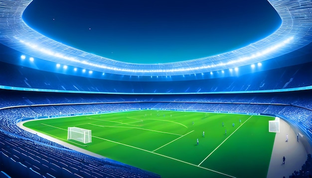 Futurístico estádio de esportes campeonato de futebol de fundo 24