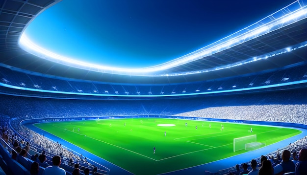 Futurístico estádio de esportes campeonato de futebol de futebal de fundo 23