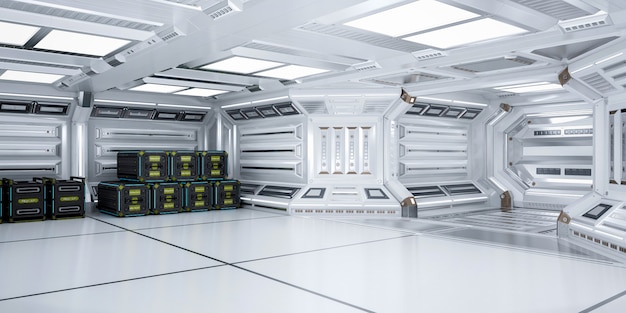 Futuristische Architektur Sci-Fi Storage Room Interior