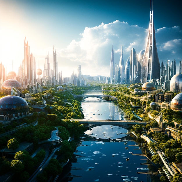 Futuristische asiatische Stadt