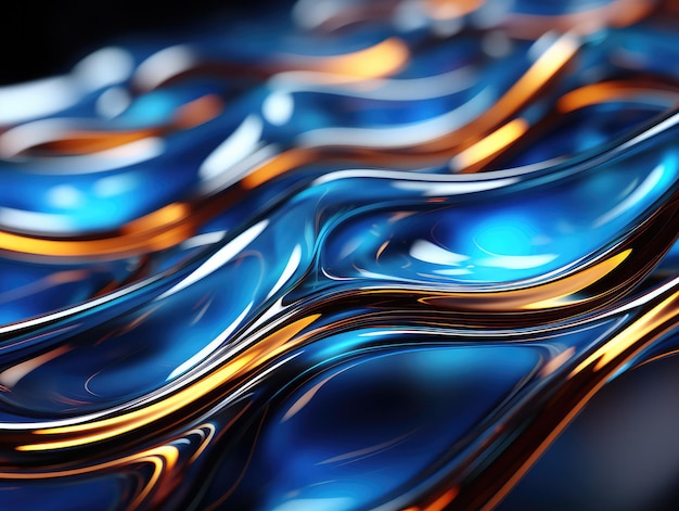 Futuristische blaue Glastapete, abstraktes 3D-Rendering, modernes Design