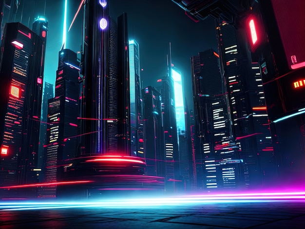 Futuristische Cyberpunk-Stadt