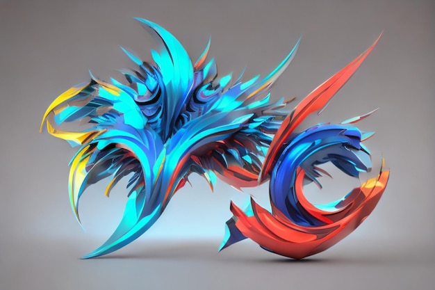 Futuristische farbenfrohe 3D-Renderung Hintergrund