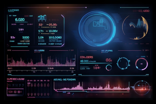 Futuristische Finanz-Digitalmarkt-Graph-Benutzeroberfläche mit Diagramm Technologie-Hud-Grafikkonzept