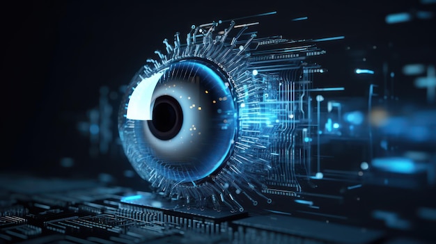 Futuristische KI-Programmroboter-Augentechnologie