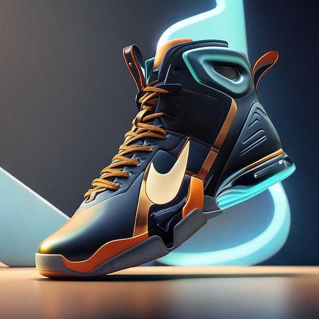 futuristische Nike-Sneaker digitale Kunst 3D-Rendering