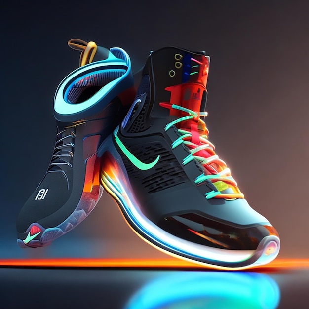 futuristische Nike-Sneaker digitale Kunst 3D-Rendering