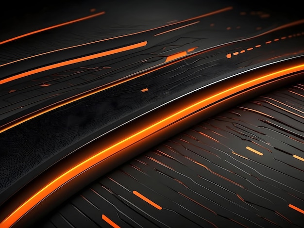 Futuristische perforierte Technologie abstrakter Hintergrund mit orangefarbenen neonleuchtenden Linien Vektorkonzept