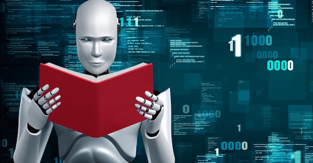 Futuristische Roboter künstliche Intelligenz Humanoid KI Programmierung Codierung