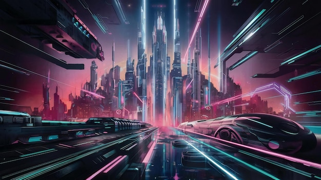 Futuristische Scifi-Techno-Lichter perfekt für futuristische Hintergründe und Tapeten