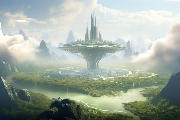 futuristische Stadt-Skyline Generative Ai