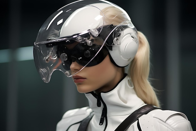 Futuristische tragbare Technologie und Zukunftsvision der Mode