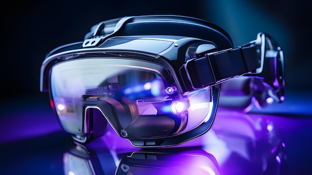 Futuristische Virtual-Reality-VR-Brille Hintergrund Generative KI