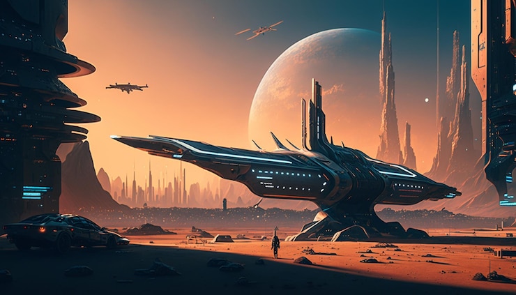 Foto futuristische weltgenerative ki