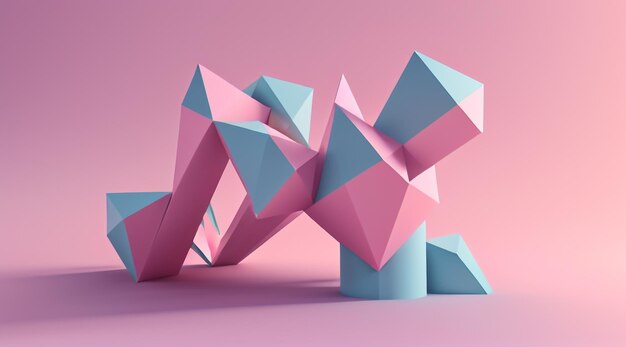 Foto futuristischer 3d-tech-hintergrund mit pastellgeometrie