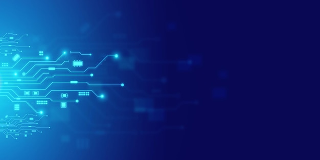Futuristischer blauer und abstrakter Technologie-Hintergrund