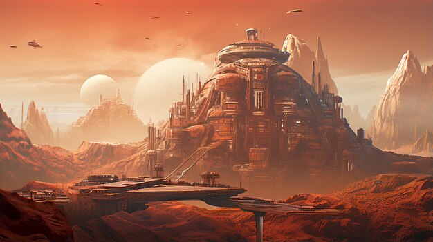 futuristischer Planet HD 8K Wallpaper Stock Photographic Image