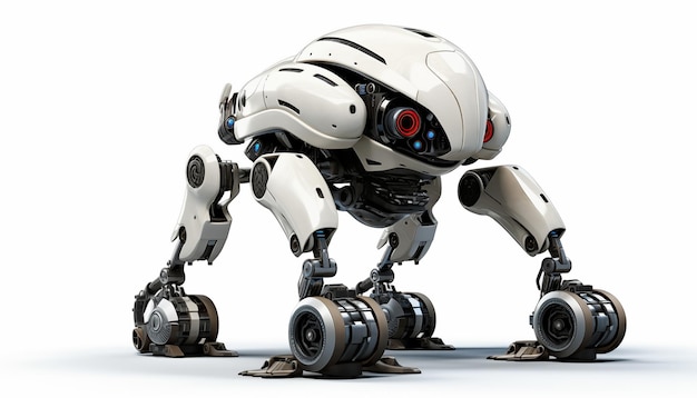 Futuristischer Roboter auf weißem Hintergrund