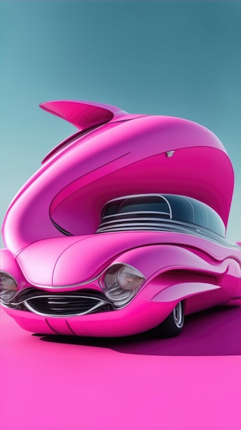 Foto futuristischer rosa amerikanischer klassiker mit modernen designelementen