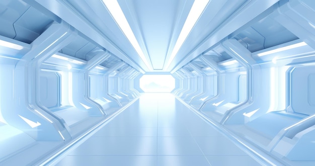 Futuristischer SciFi-Korridor mit hellem Licht