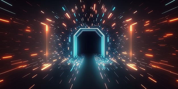Futuristischer technischer Hintergrund mit Neonlicht