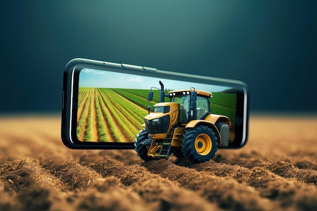 Futuristischer Technologietrend im Smart-Farm-Konzept. Landwirte nutzen KI, um der Landwirtschaft dabei zu helfen, die Pflanzenproduktion zu steigern