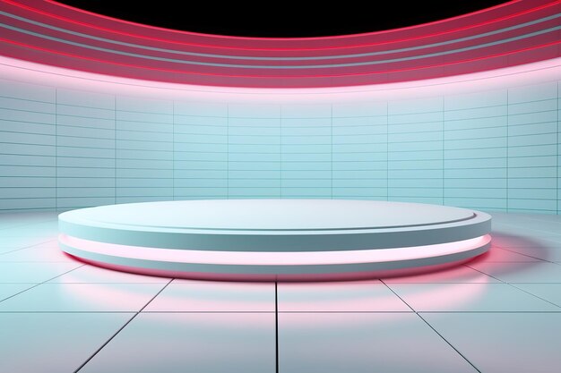 Futuristischer und sauberer Bühnenraum mit leeren mittleren Hintergründen