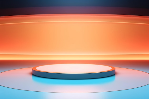 Futuristischer und sauberer Bühnenraum mit leeren mittleren Hintergründen
