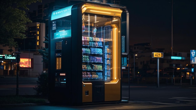 Futuristischer Verkaufsautomat in Cyberpunk City