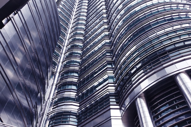 Futuristischer Wolkenkratzer in Kuala Lumpur, Malaysia, Nahaufnahme