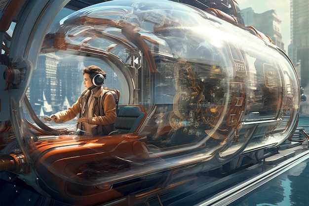 Foto futuristisches cockpit