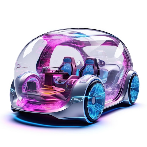 Futuristisches Design-Miniauto im isolierten Hintergrund