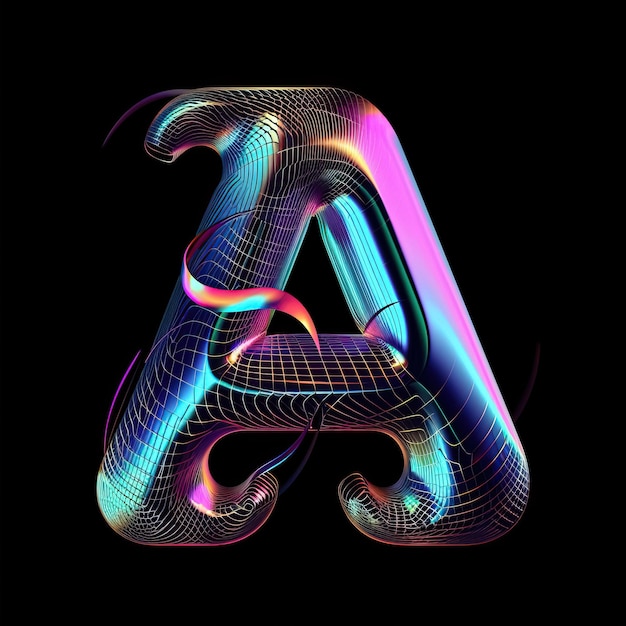Futuristisches holographisches Monogramm Ein Buchstaben-Design Modern und stilvoll