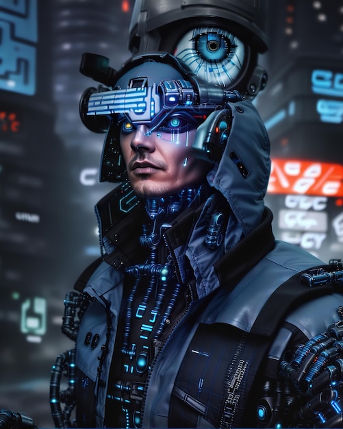 Futuristisches Mann-Cyborg-Modell