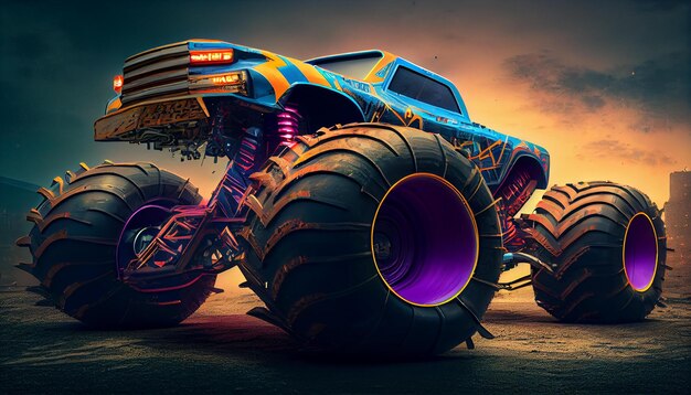 futuristisches Monstertruck-Geländefahrzeug