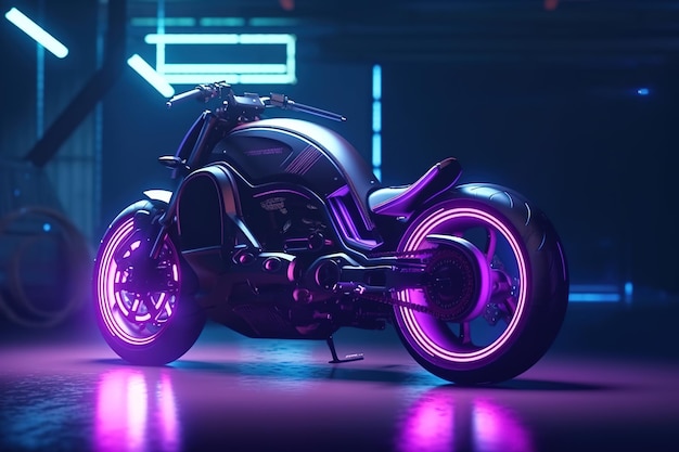 Futuristisches Motorradkonzept-Designbild durch generative KI