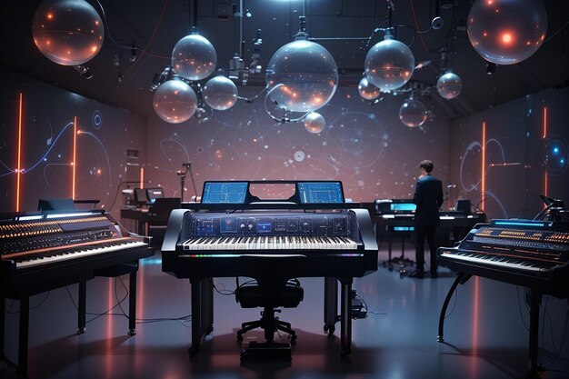 Futuristisches Quantum Cosmic Film Score Lab