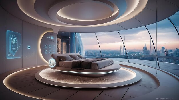 Foto futuristisches schlafzimmer