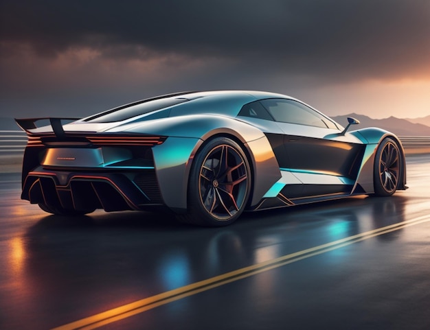 Foto futuristisches supercar-konzept