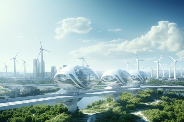 Futuristisches umweltfreundliches Kraftwerk der Zukunft