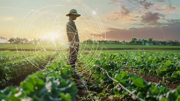 Futuro de la agricultura Los agricultores adoptan herramientas digitales y algoritmos de IA para optimizar la gestión de los recursos y la salud de los cultivos