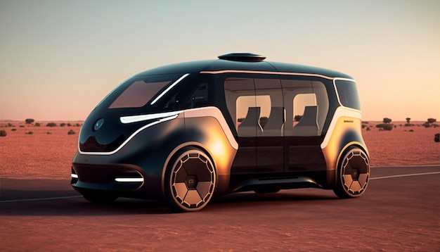 Futuro da mobilidade urbana autônoma AV carro de táxi da cidade AV transporte público Generative AI
