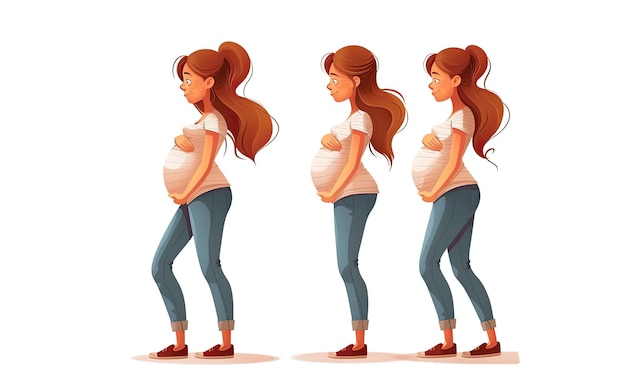 Foto futuro feliz mãe segurando barriga grávida mulher amorosa futura mãedecreto de maternidade feliz parental ilustração vetorial plana isolada em fundo branco