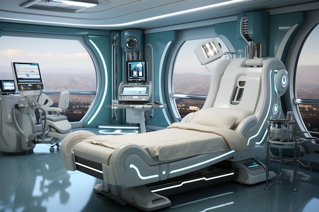 Futuro hospital um médico robô